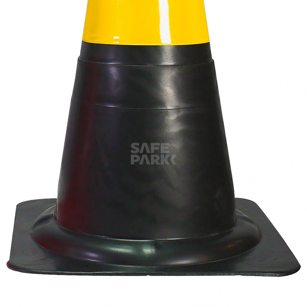 Cone Flexível (Emborrachado) – Preto/Amarelo Safe Park