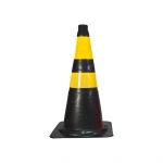 Cone Flexível (Emborrachado) – Preto/Amarelo Safe Park
