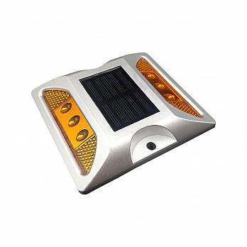 Tachinha Solar 6 LEDS Amarelos - 12x10,5x2,2cm